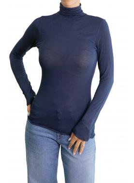 Maglia misto cashmere tinta unita collo alto